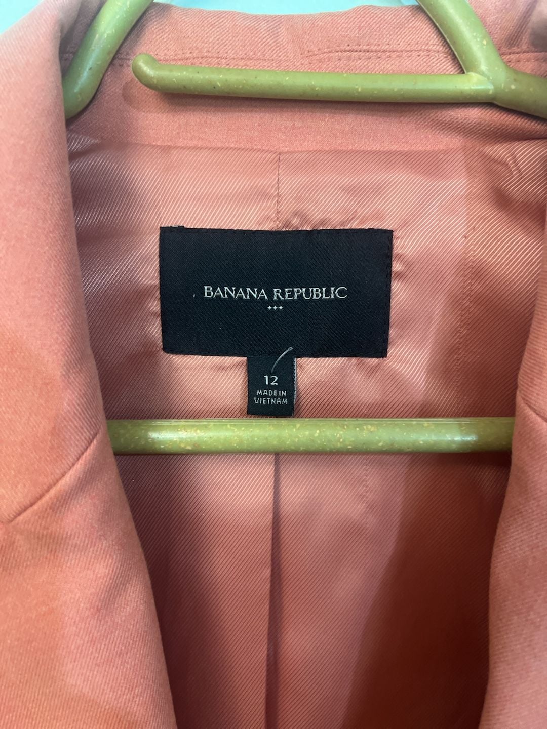 Banana Republic coral Orange Double Breasted Vest with shoulder pads Size 12 3