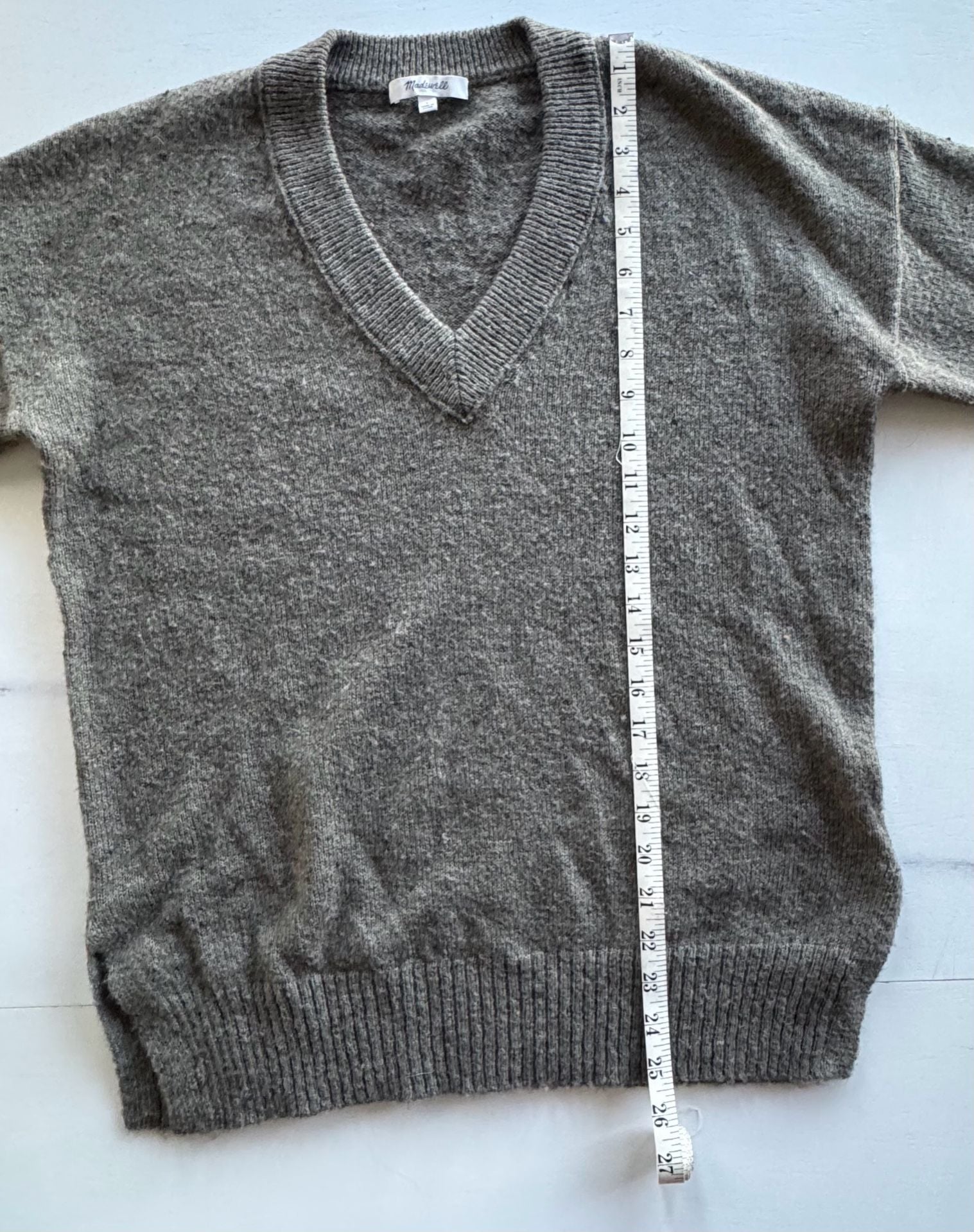 Madewell Olive Green V-Neck Cashmere Sweater Size S 8