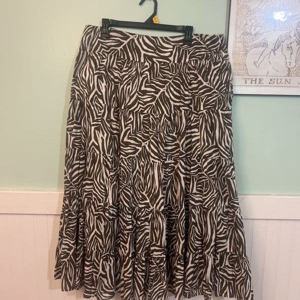 Jones New York Y2k zebra print maxi skirt size 16