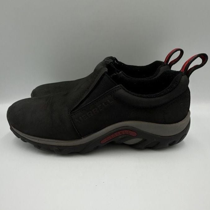 Merrell Jungle Moc Nubuck Black Slip On Hiking Shoes
Size 6.5 W
#874 5