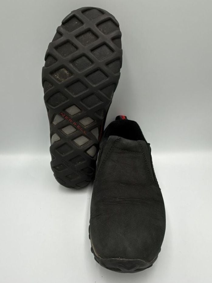 Merrell Jungle Moc Nubuck Black Slip On Hiking Shoes
Size 6.5 W
#874 11