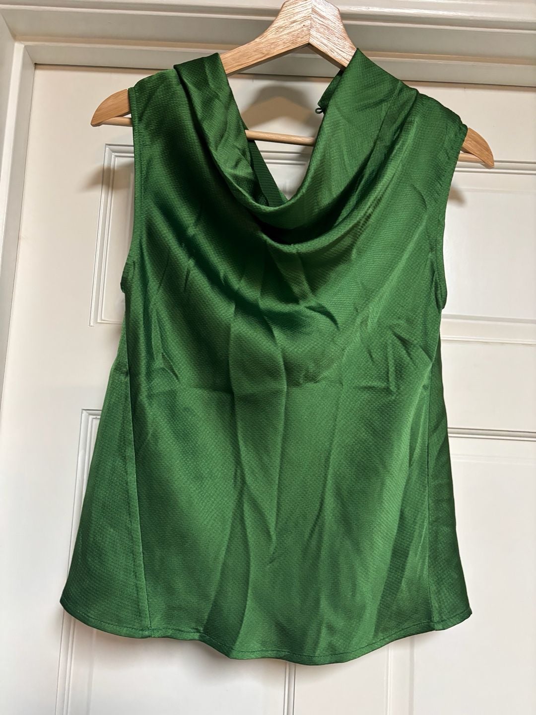 MOTF Green Silk Cowl Neck Blouse 2
