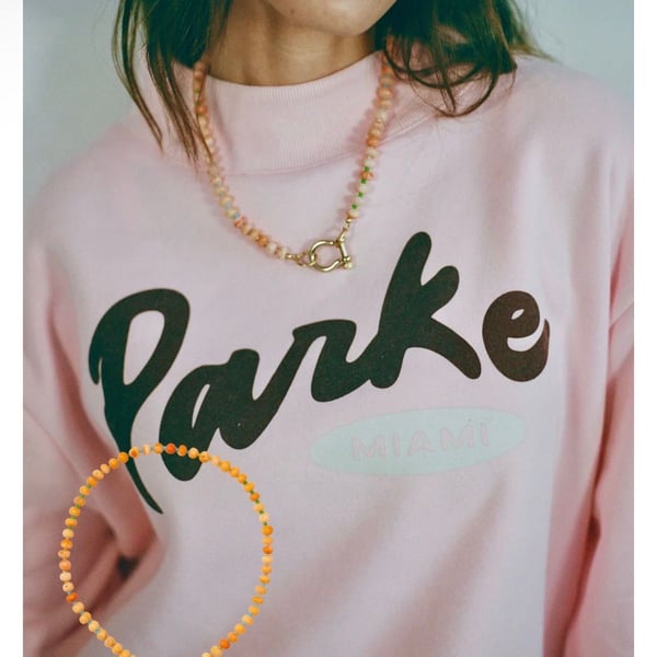 Parke Miami Varsity Mockneck Sweatshirt Size XXL Pink