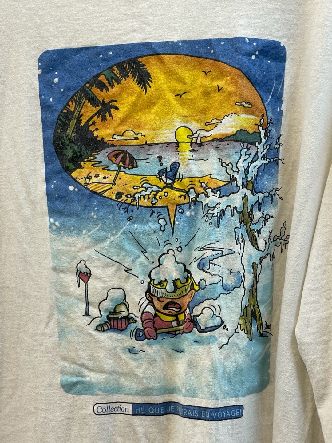 Vintage XL Humeur Design En Voyage Single Stitch Long Sleeve Graphic Tee 2