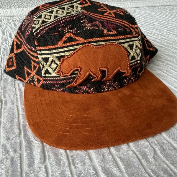 Grassroots California Aztec Bear Pattern Snapback Hat