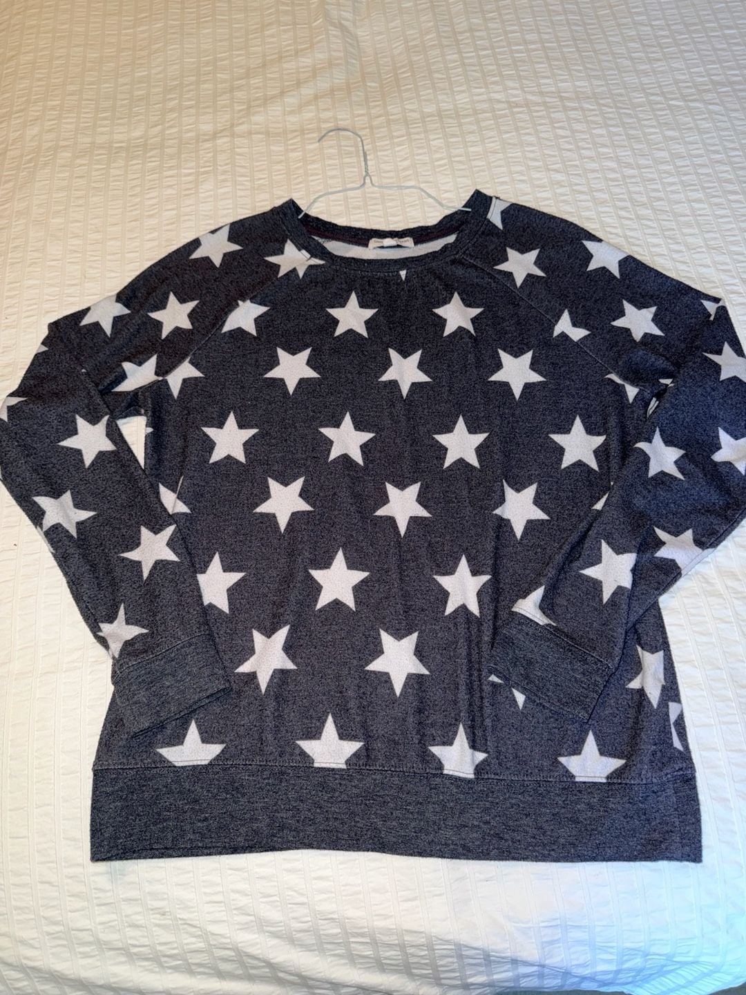 Grayson Threads Star Print Sweatshirt Size M Gray White 6