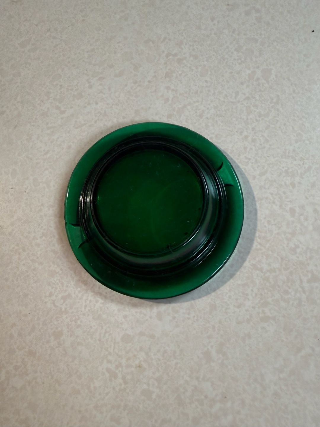 Vintage Green Glass Round Ashtray Catchall Mid Century Modern 2