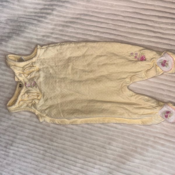 First Moments Yellow Floral Embroidered Footed Romper 0-3 Months