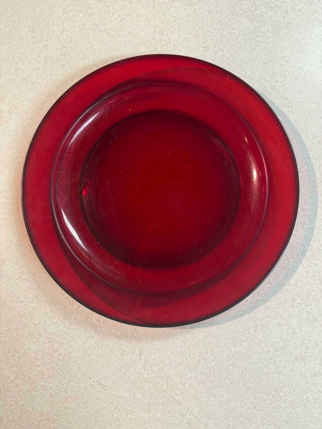 Arcoroc Classique Ruby Red Glass Salad Plate France 1
