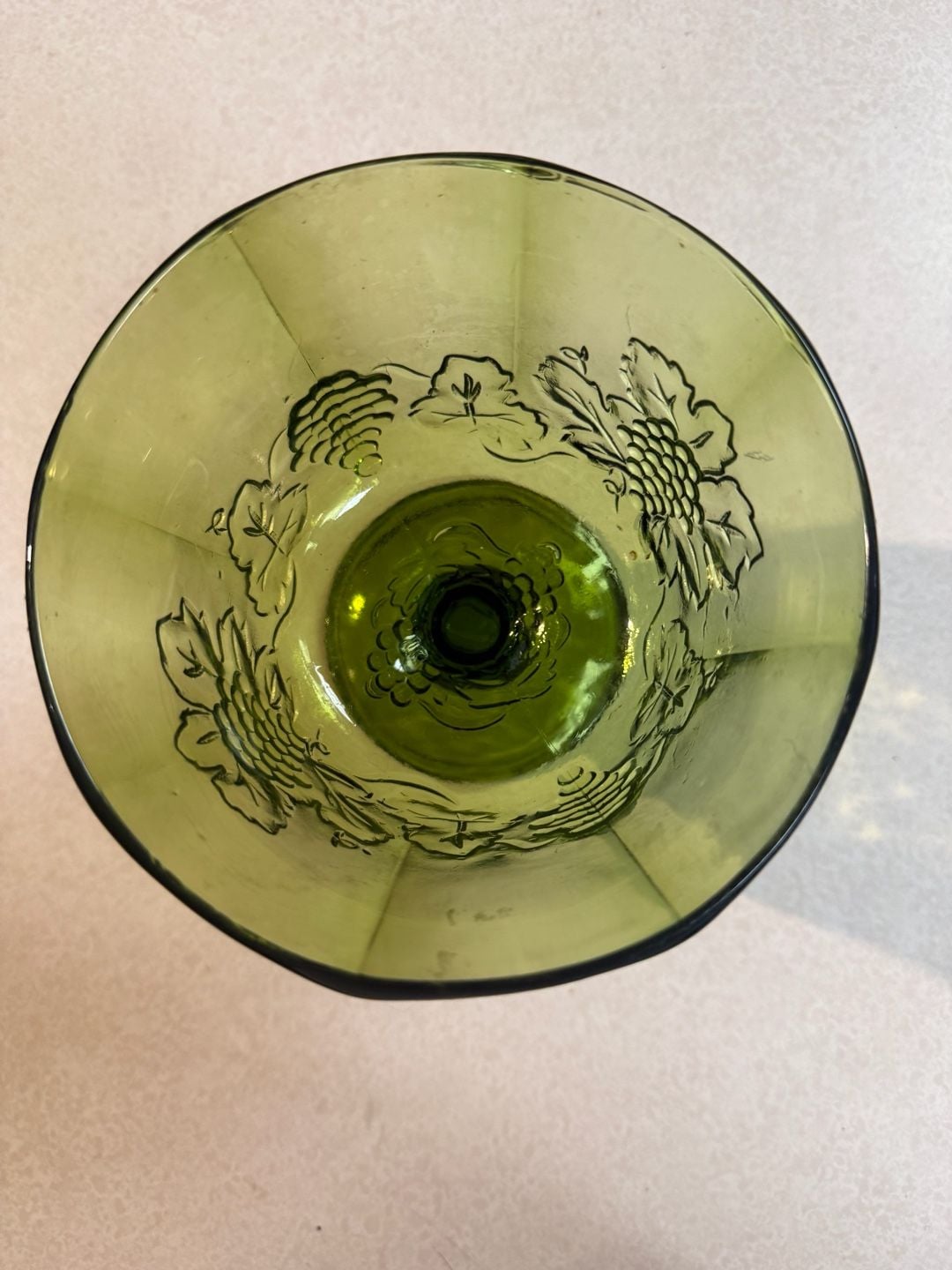 Indiana Glass Harvest Grape Avocado Green Pedestal Compote Dish 2