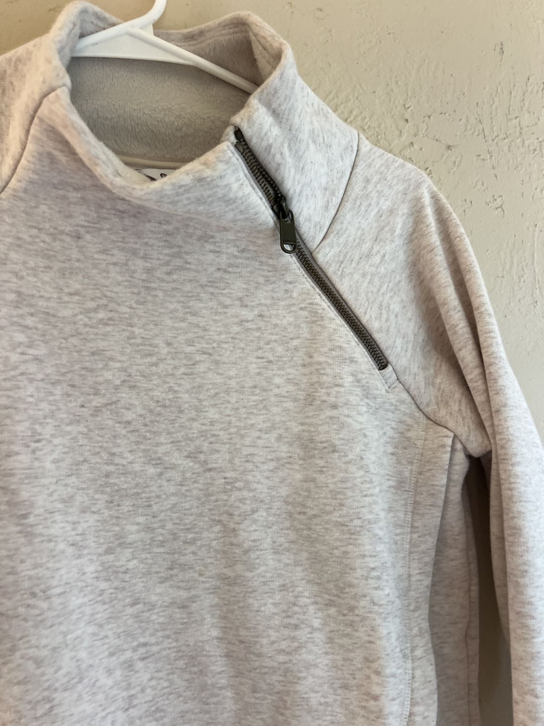 Athleta Cozy Karma Asymmetrical Pullover Sweatshirt Gray XS 5