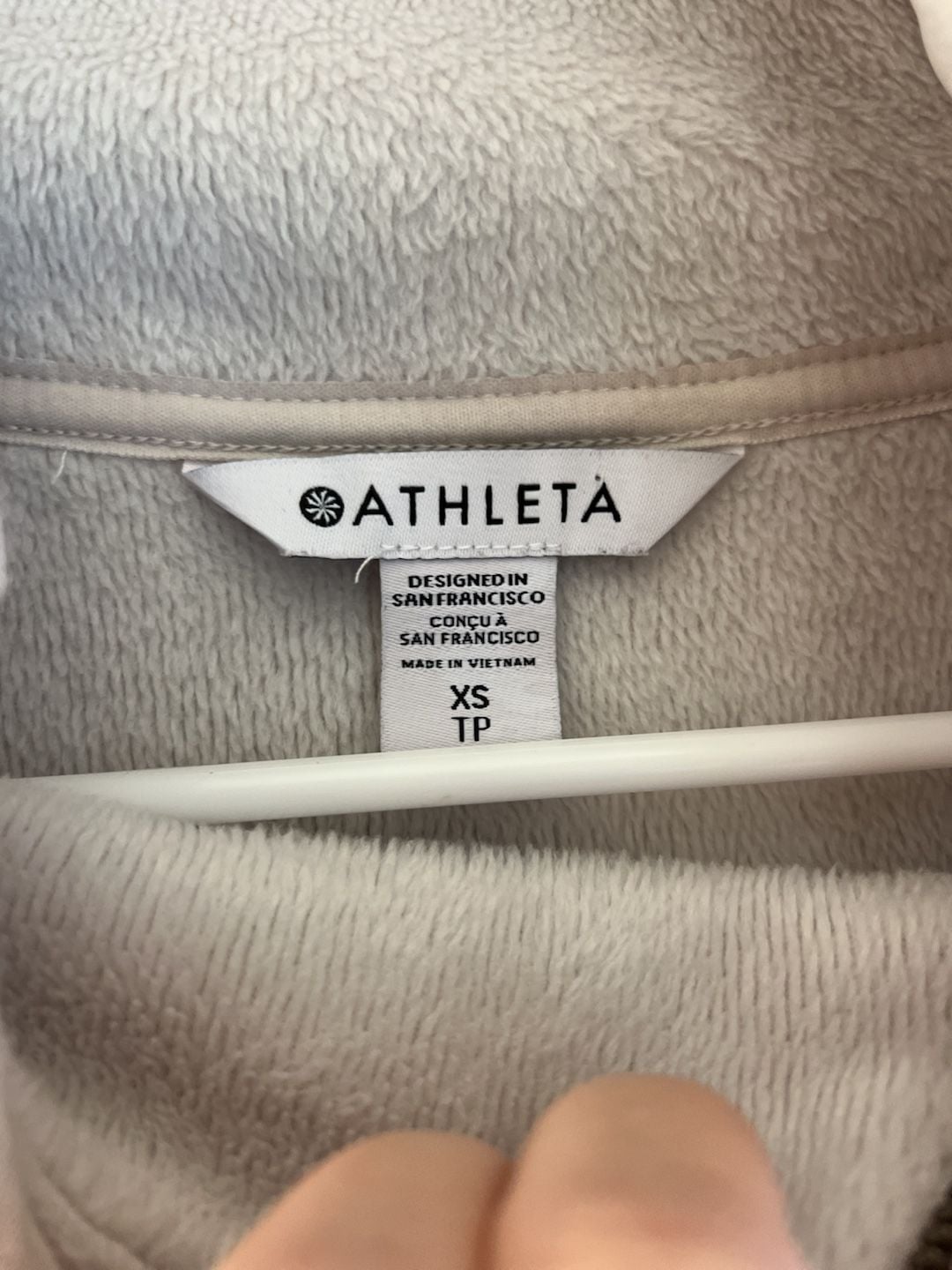 Athleta Cozy Karma Asymmetrical Pullover Sweatshirt Gray XS 6