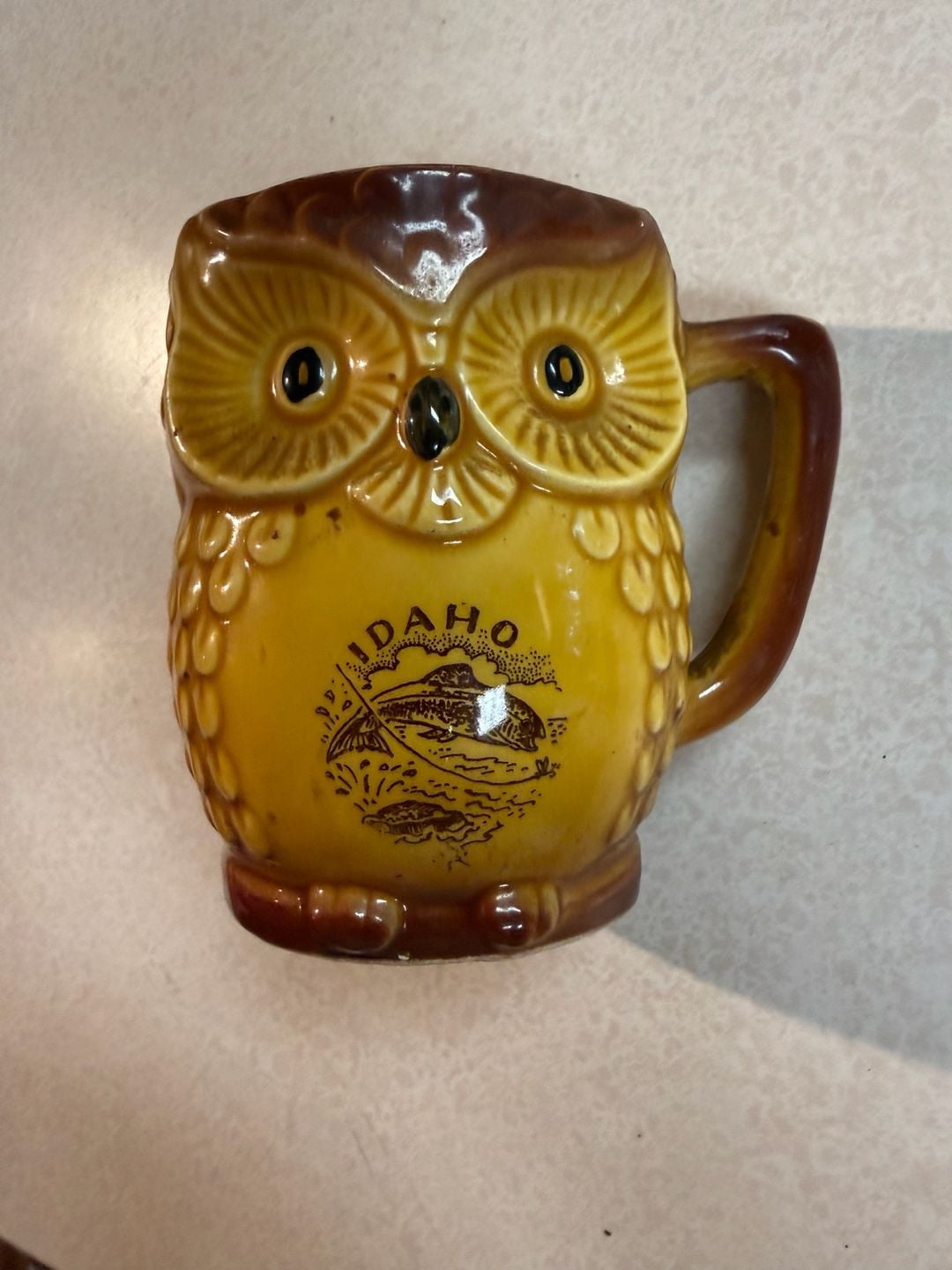 Vintage Idaho Owl Figural Ceramic Mug Made In Japan 1