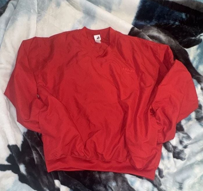 Vikings Staff Windbreaker Size M Red Pullover Jacket 2