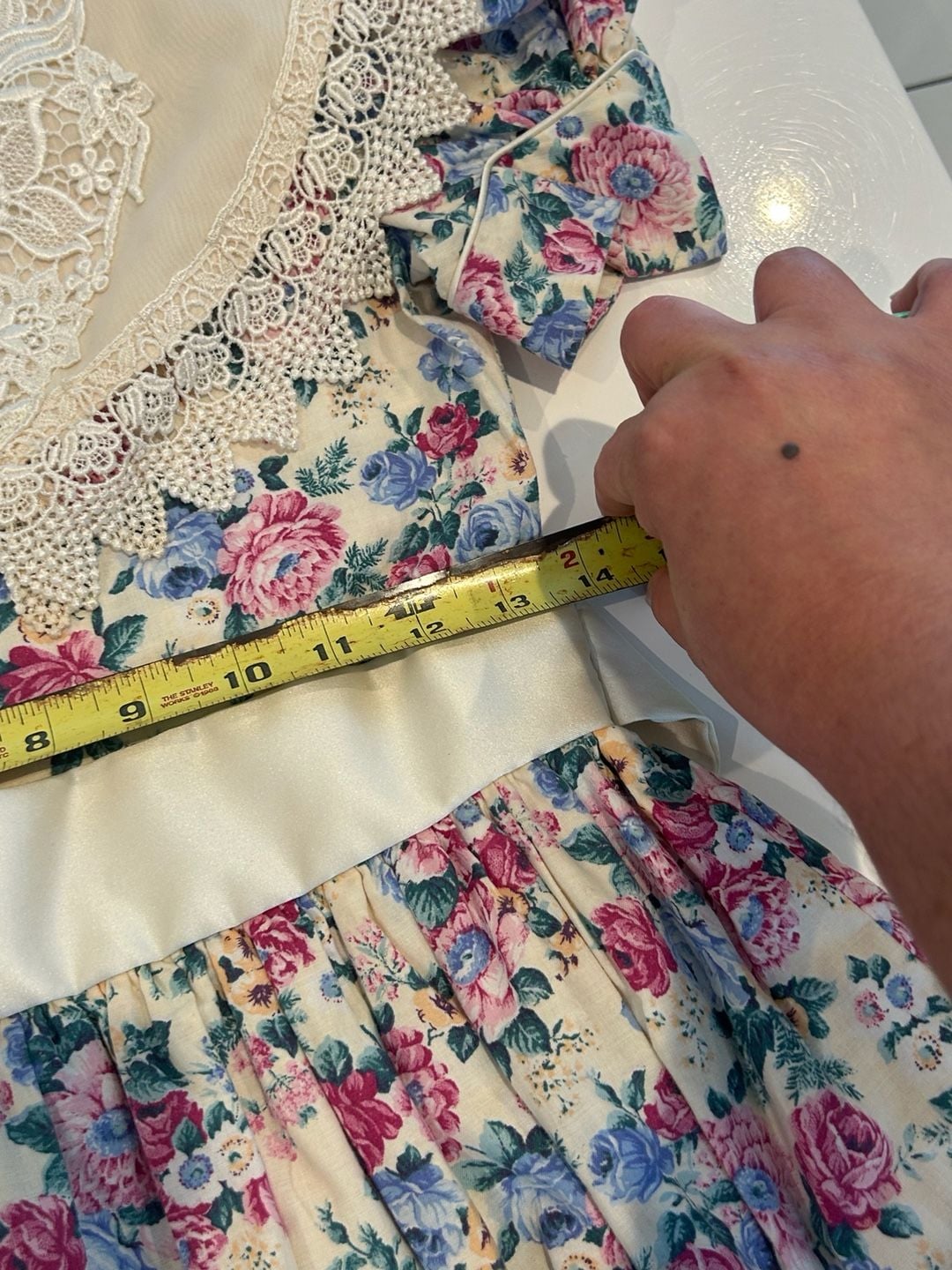 Gerat Girls Dress Size 12 Floral Lace Collar Vintage 11