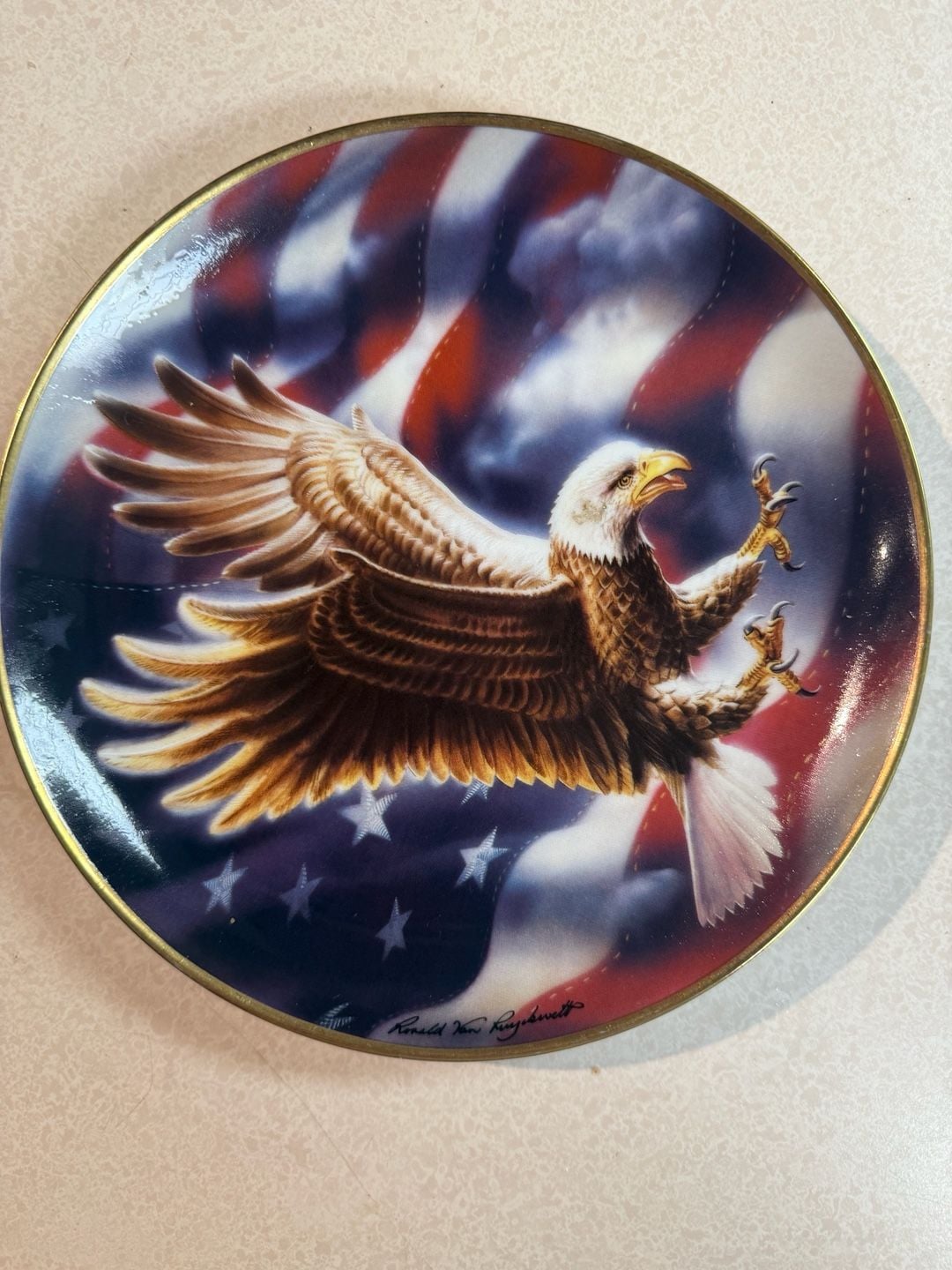 Franklin Mint The American Eagle Plate Ronald Van Ruyckevelt 8 Inch 1