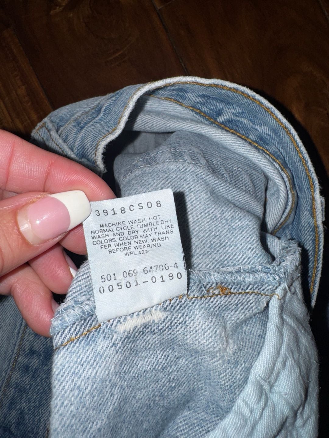 Levi's 501 1989 Vintage Denim Jeans Size 36x30 Light Wash Ripped Patches 7