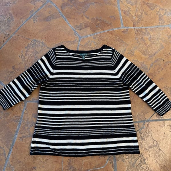 Lauren Jeans Co. Ralph Lauren Striped Sweater Size M Black White