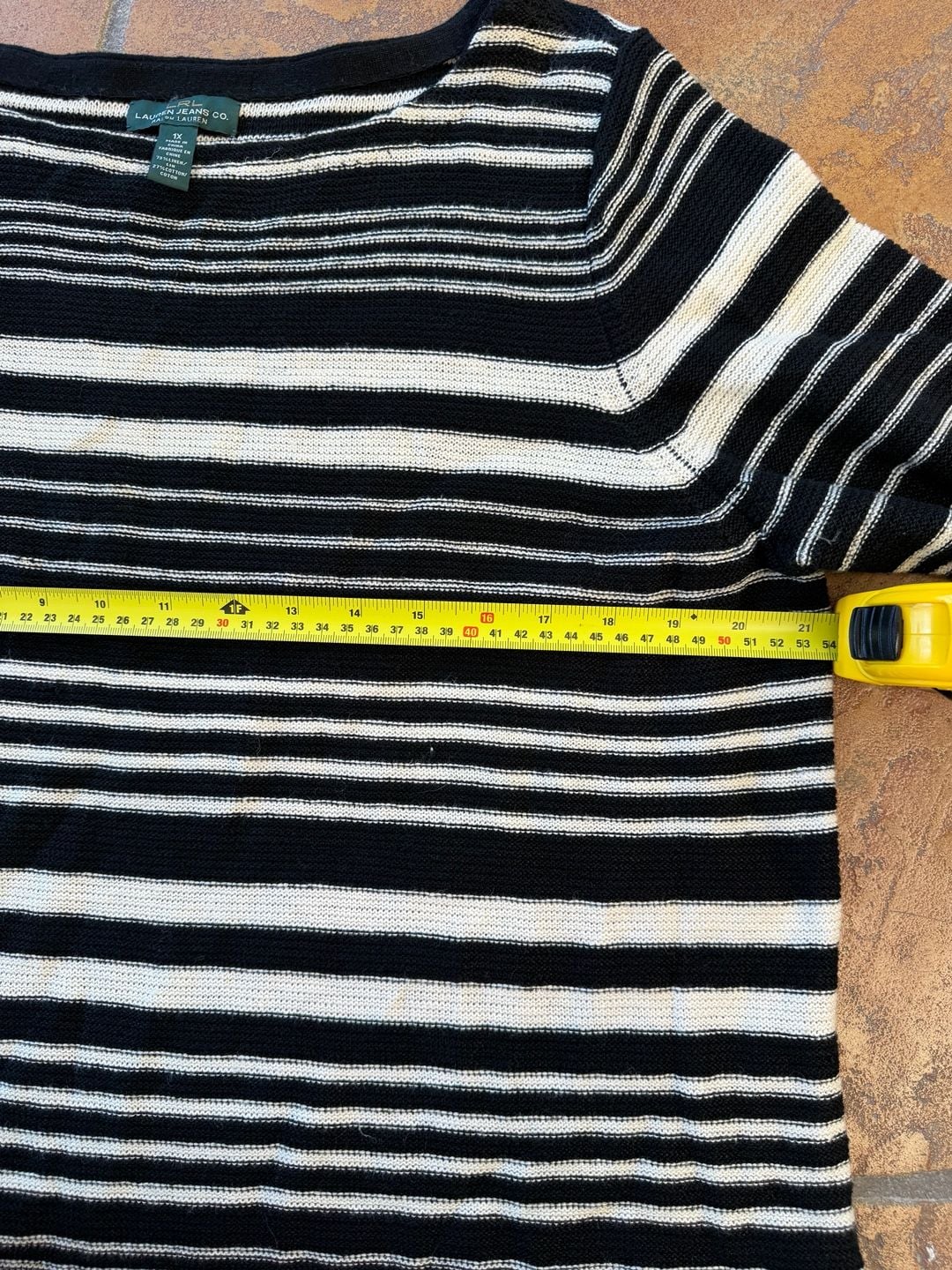 Lauren Jeans Co. Ralph Lauren Striped Sweater Size M Black White 8