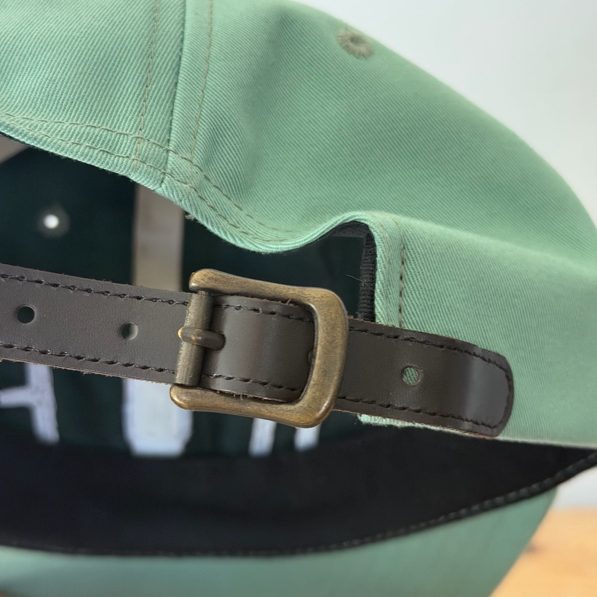 Rare HUF Mint Green Leather Toggle Hat - OSFM 6