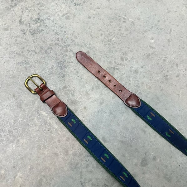 Warden & Brooks Palm Tree Belt - Size 30 