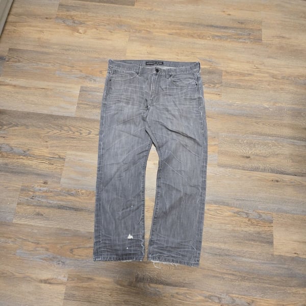 Y2K Express Jeans Baggy Bootcut Gray Denim 36