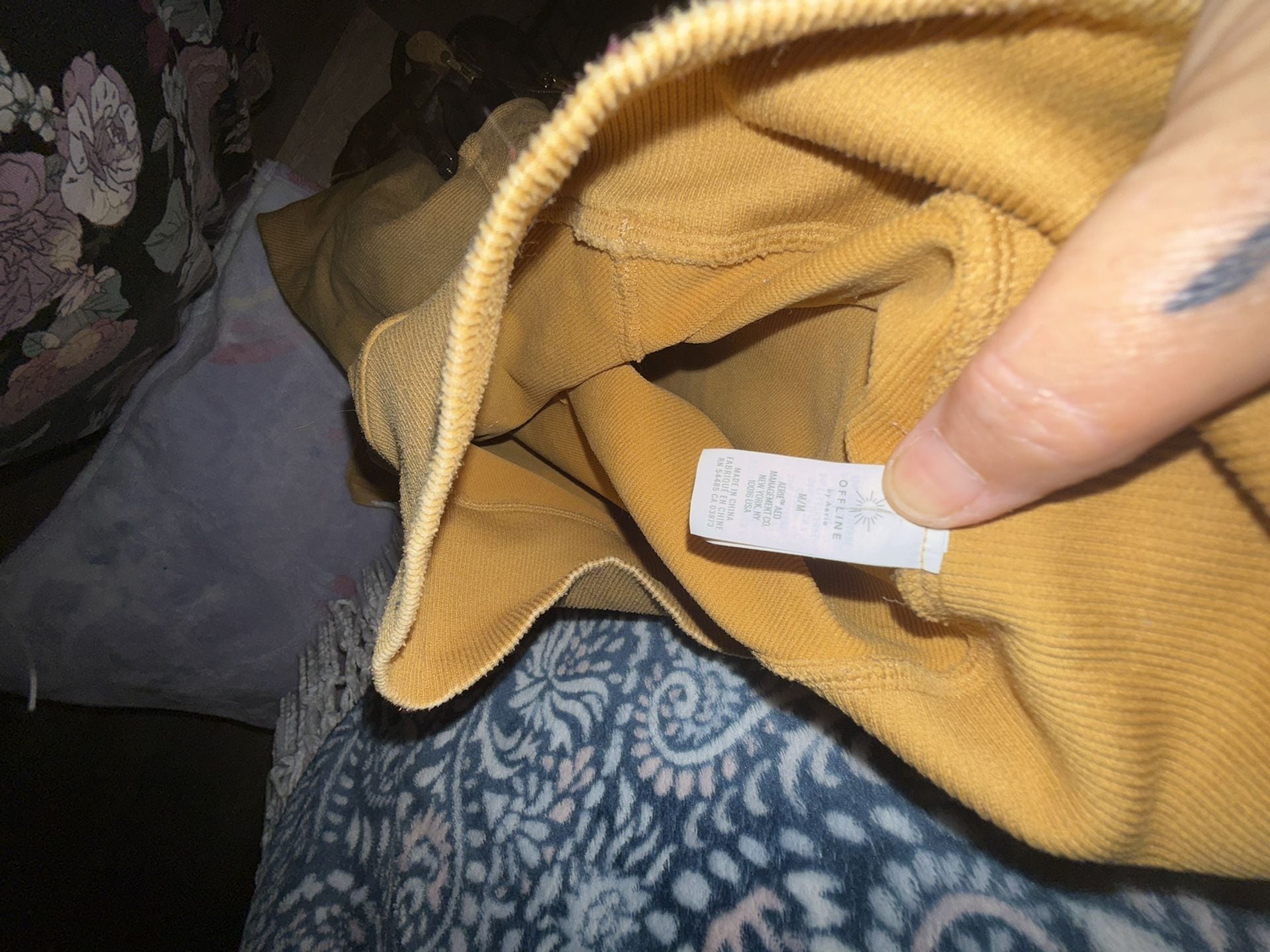 Aerie Offline Mustard Yellow High Waisted Yoga Leggings Size M 3