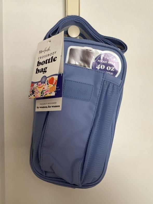 Fit & Fresh Crossbody Bottle Bag Cornflower Blue 40 oz Insulated Carrier 2