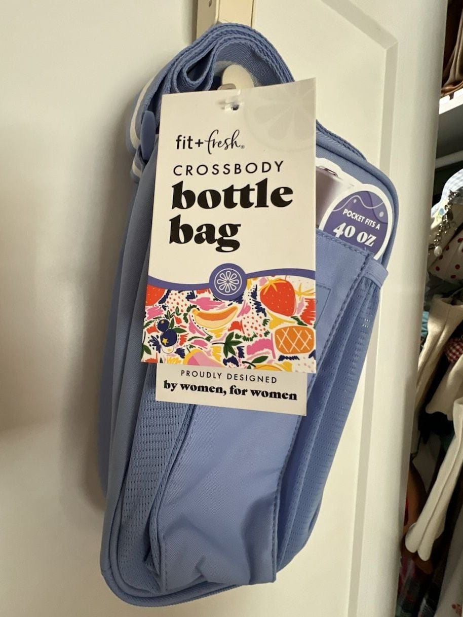 Fit & Fresh Crossbody Bottle Bag Cornflower Blue 40 oz Insulated Carrier 3
