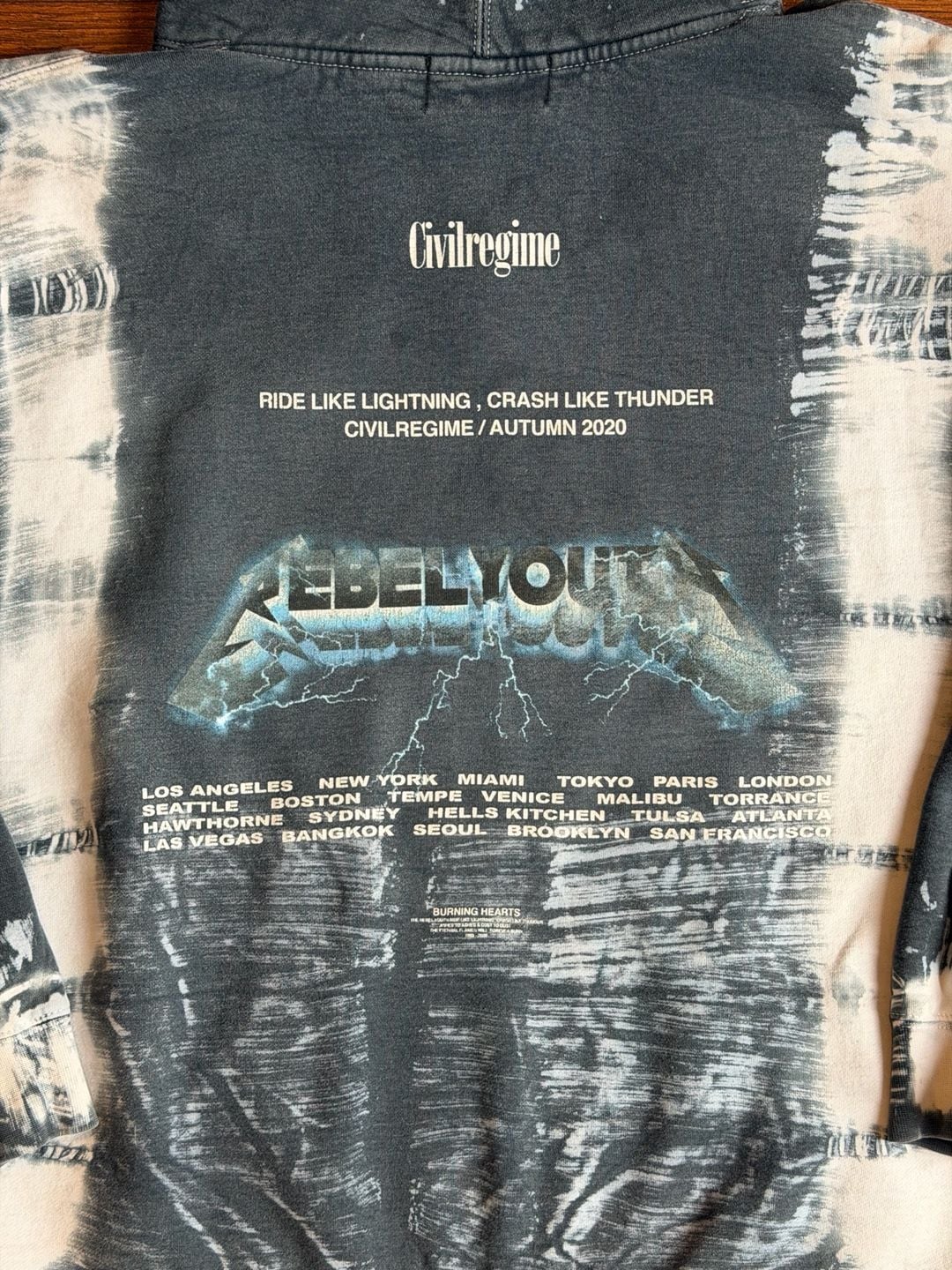 Civil Regime Rebel Youth Hoodie L Black Tie Dye 7