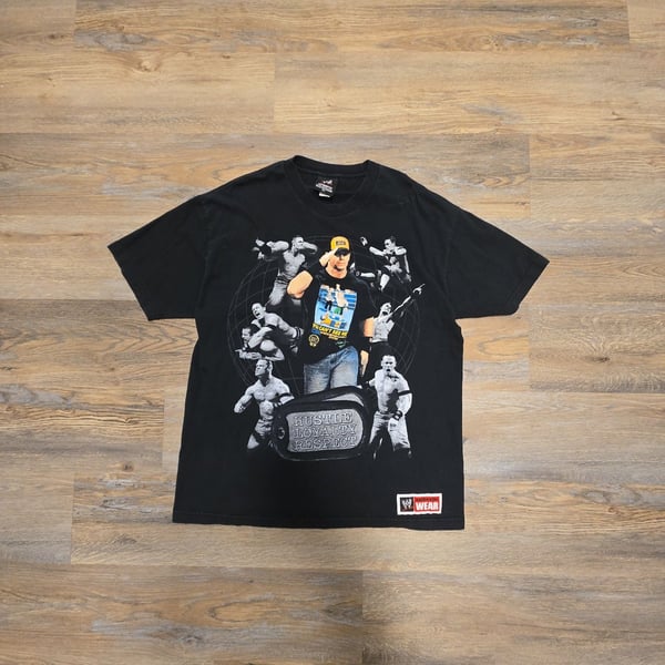 Y2K WWE John Cena Cenation Hustle Loyalty Respect T-Shirt Black Size XL