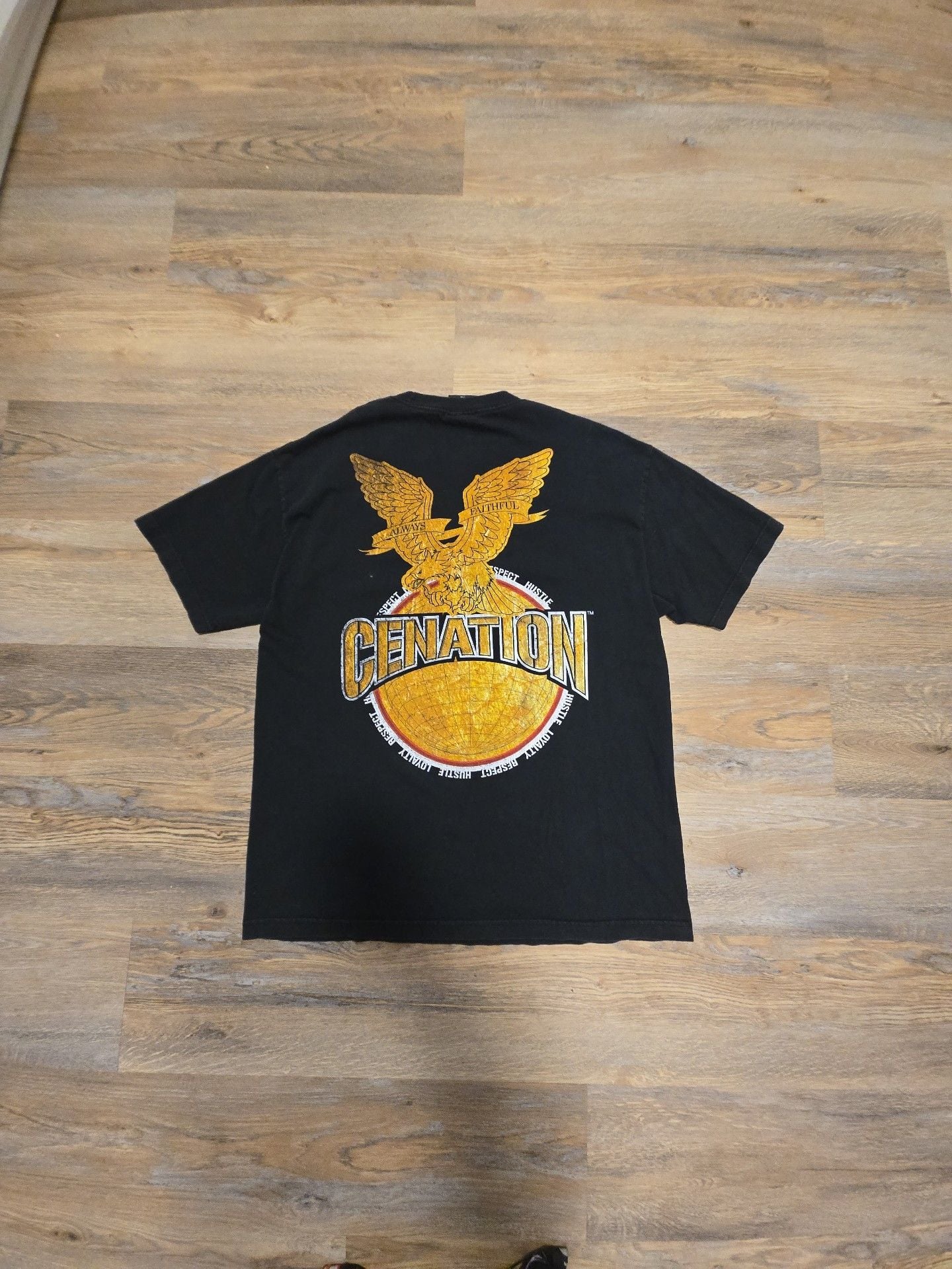 Y2K WWE John Cena Cenation Hustle Loyalty Respect T-Shirt Black Size XL 2