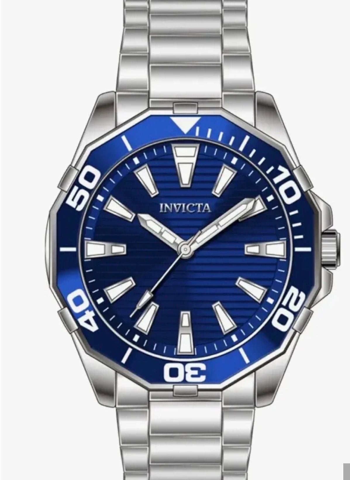 Invicta Diver Meridian Men's Watch 46mm Steel with Blue Bezel 3