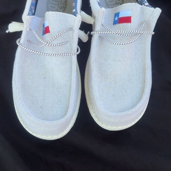 Hey Dude Wally Americana Off White Canvas Shoes