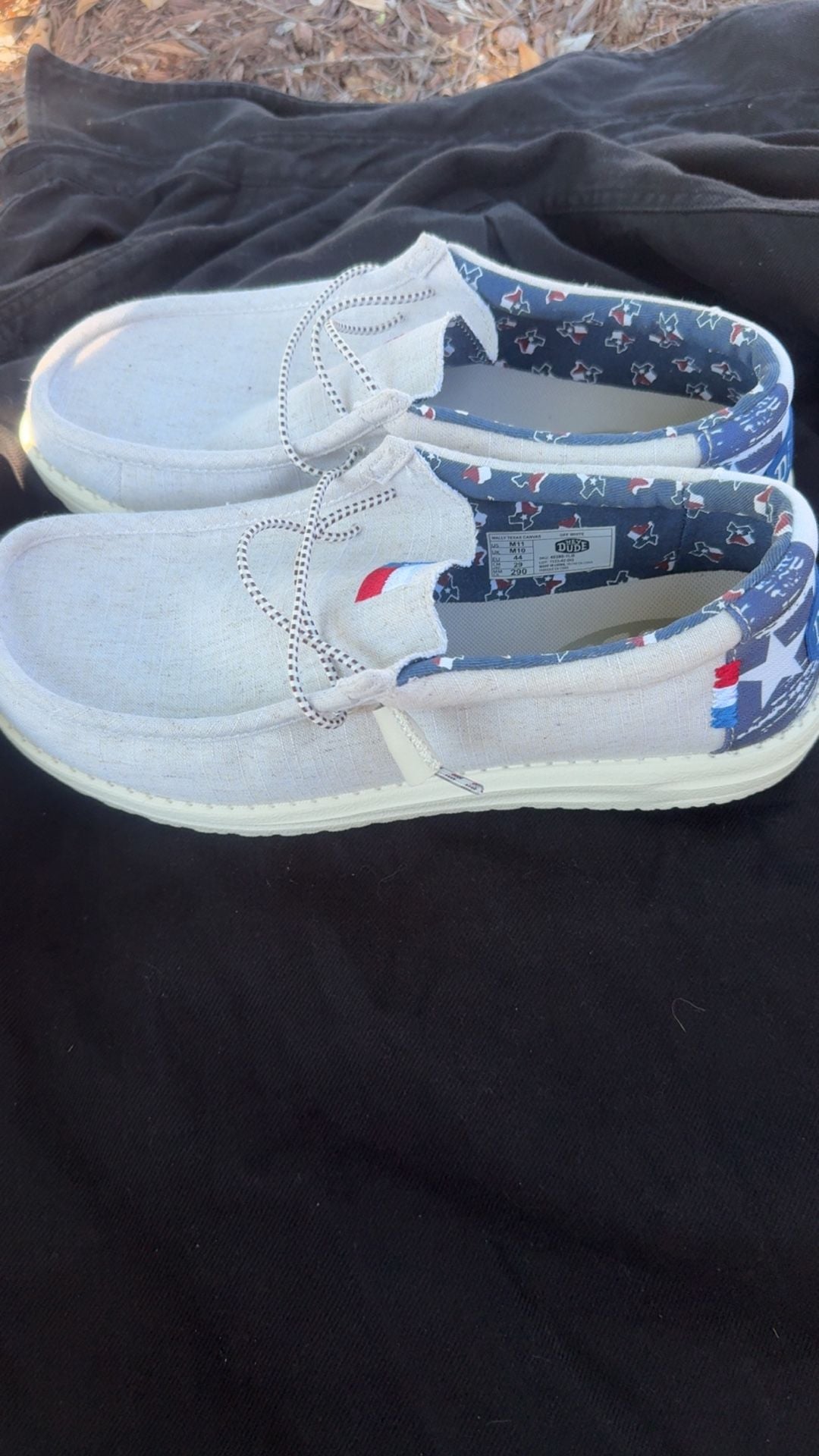 Hey Dude Wally Americana Off White Canvas Shoes 3