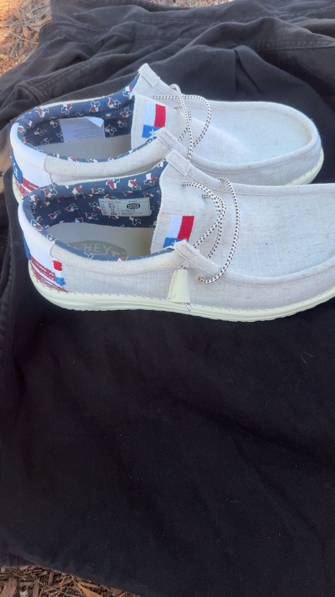 Hey Dude Wally Americana Off White Canvas Shoes 5