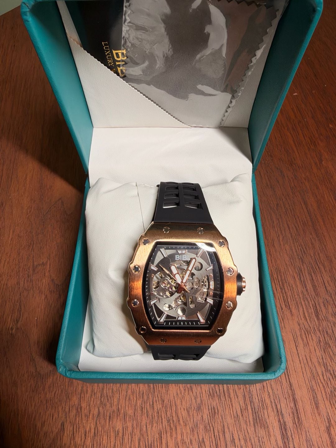 BiBi Automatic Skeleton Watch Rose Gold and Black 2