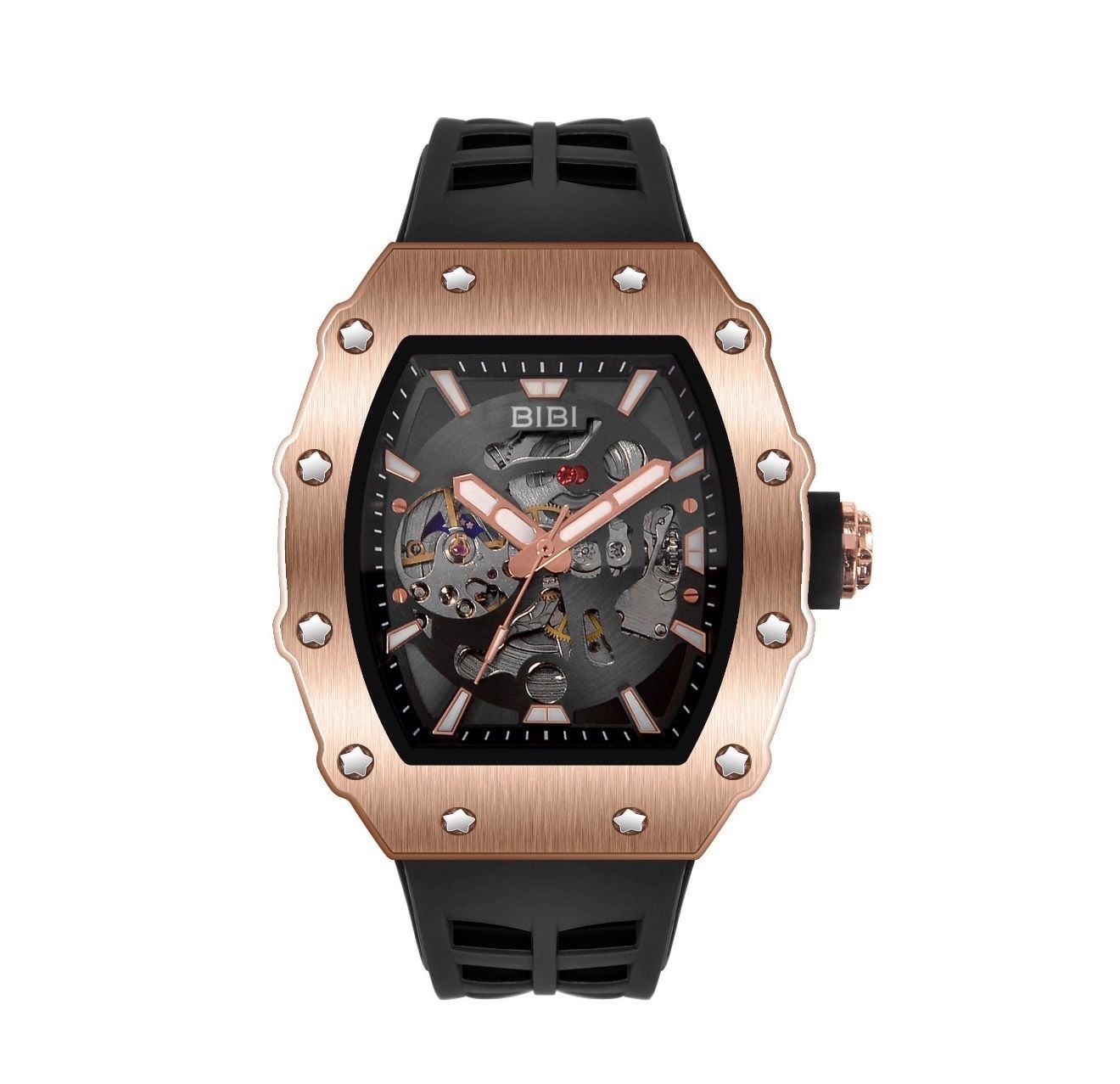 BiBi Automatic Skeleton Watch Rose Gold and Black 3