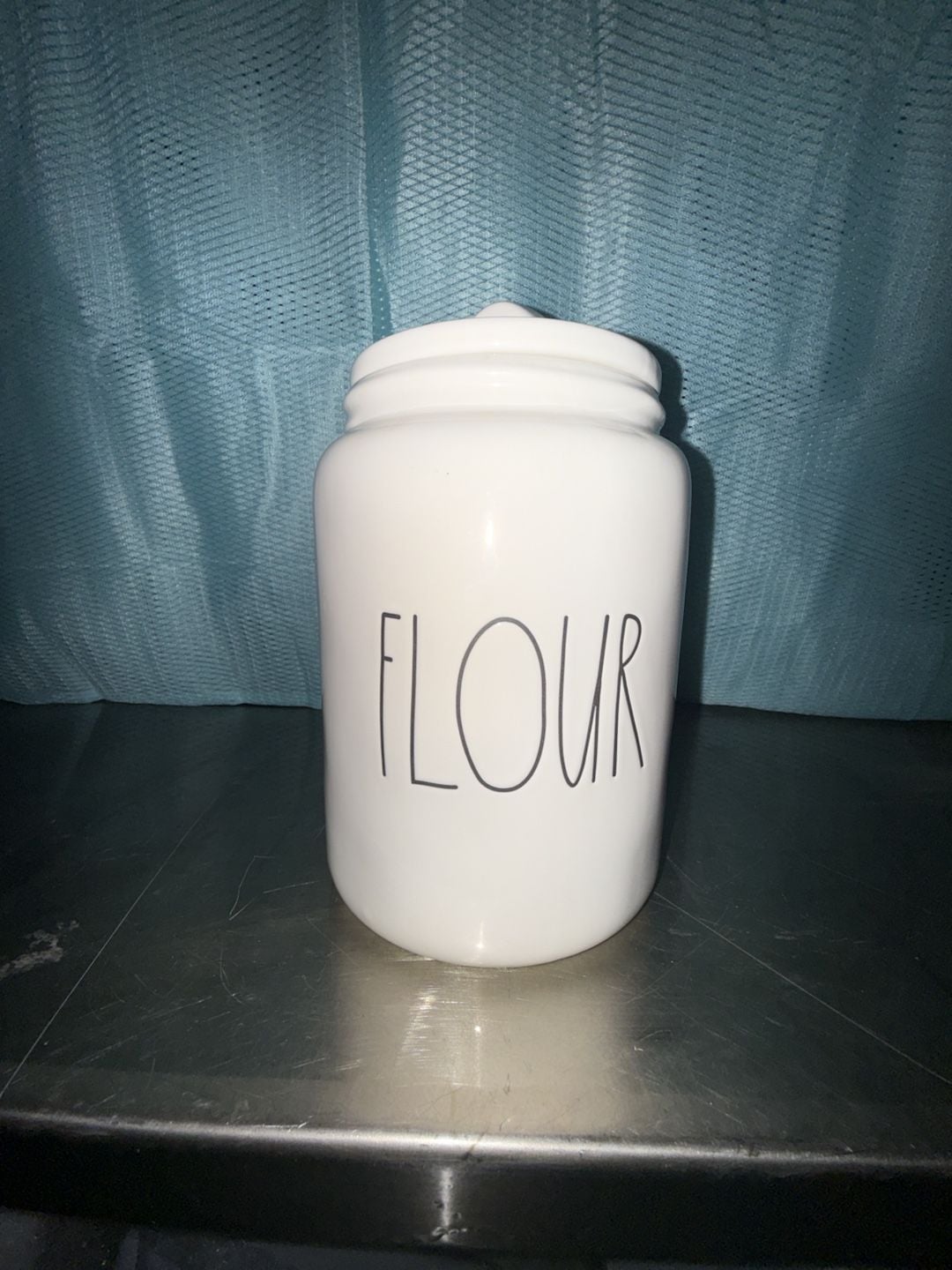 Rae Dunn Flour Canister Ceramic White With Lid 1