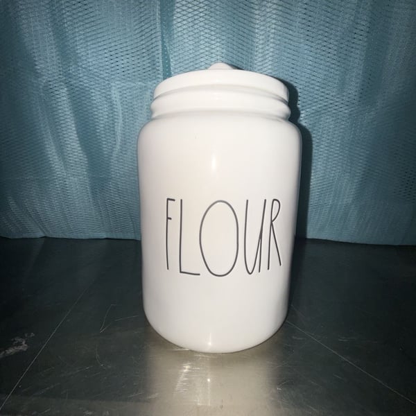 Rae Dunn Flour Canister Ceramic White With Lid