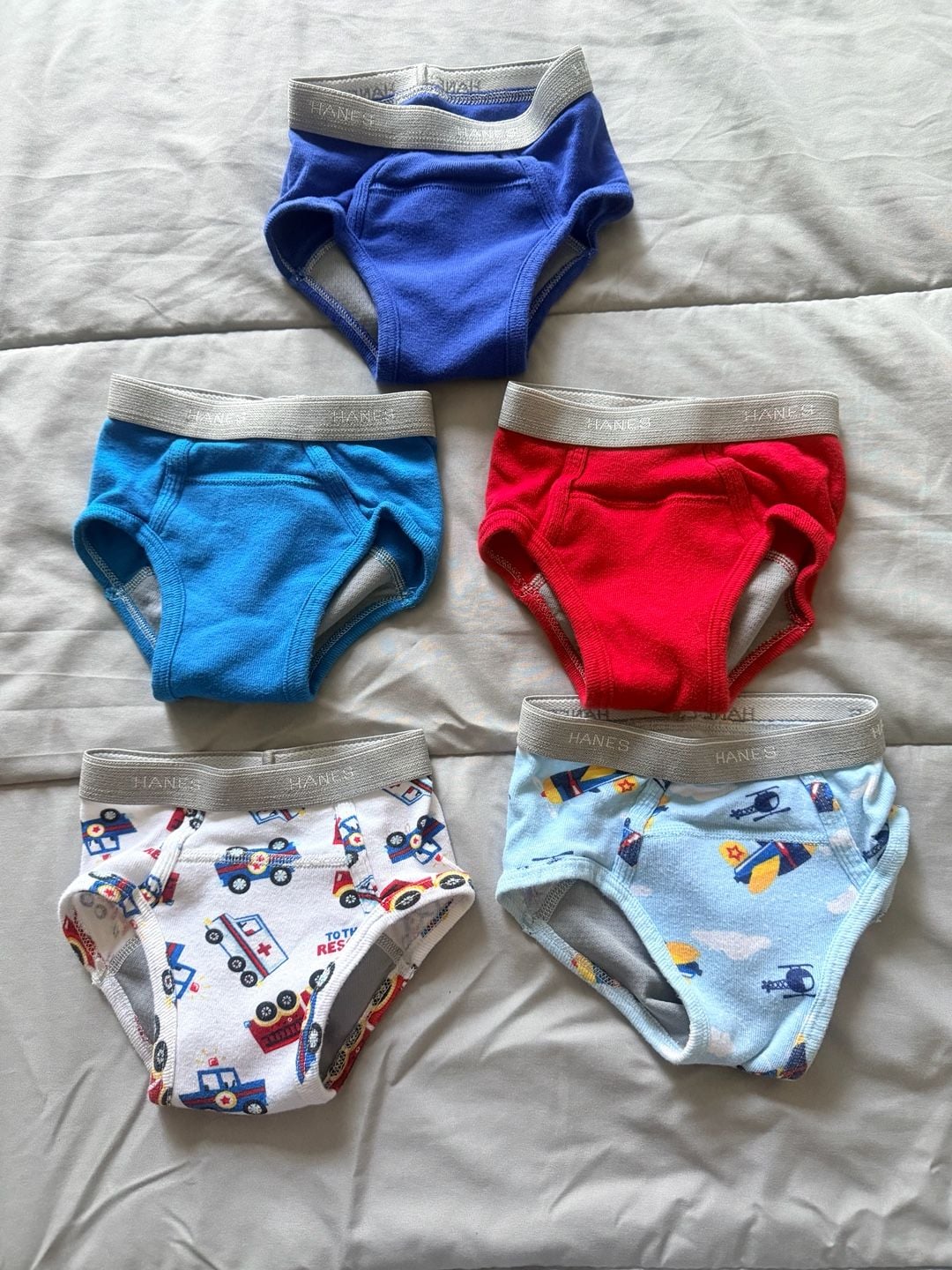 Hanes Toddler Boy Training Underwear Briefs Size 2T-3T 5 Pack 1