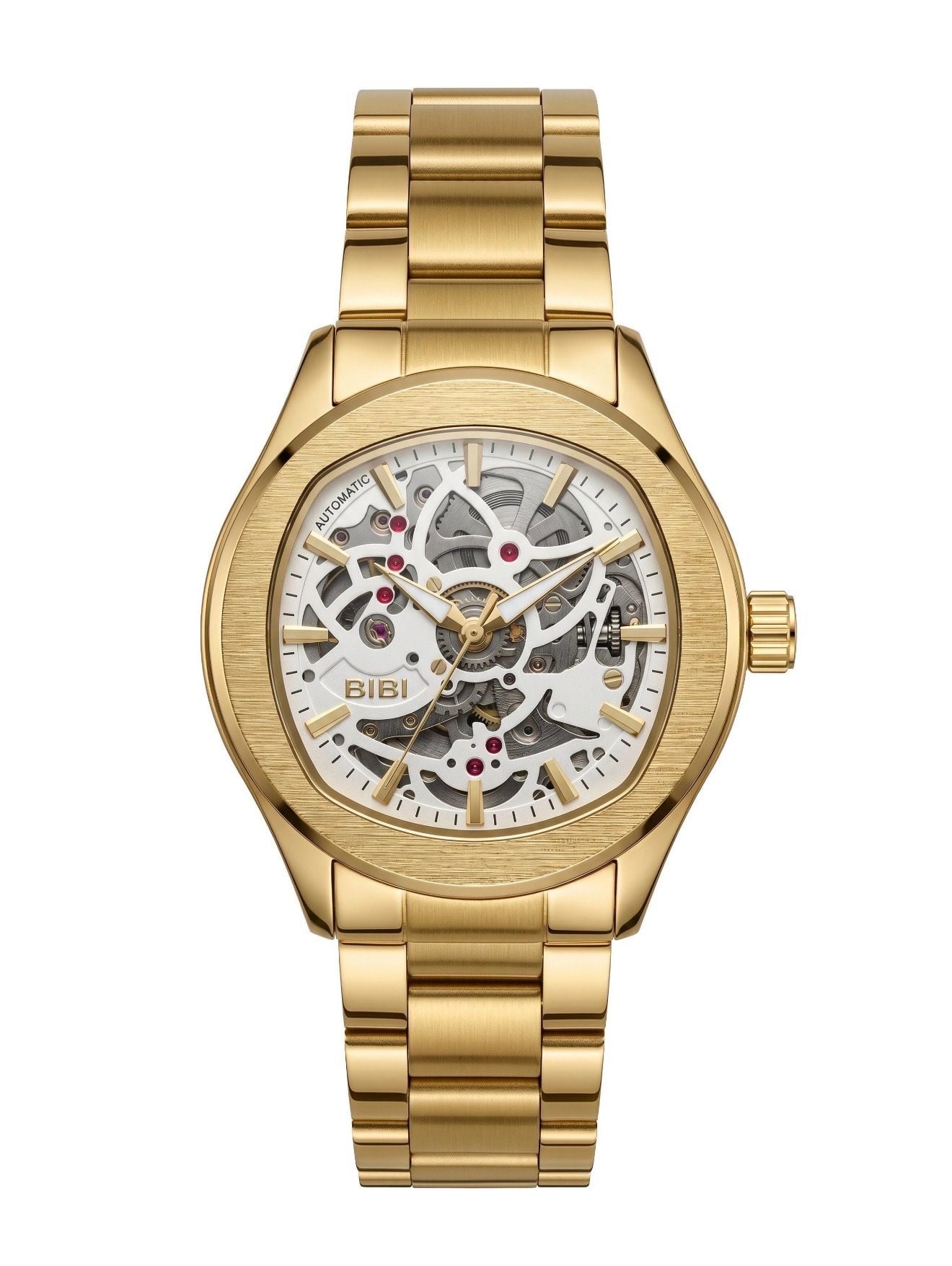 BIBI Luxury Watch Automatic Gold Skeleton Stainless Steel Watch 3
