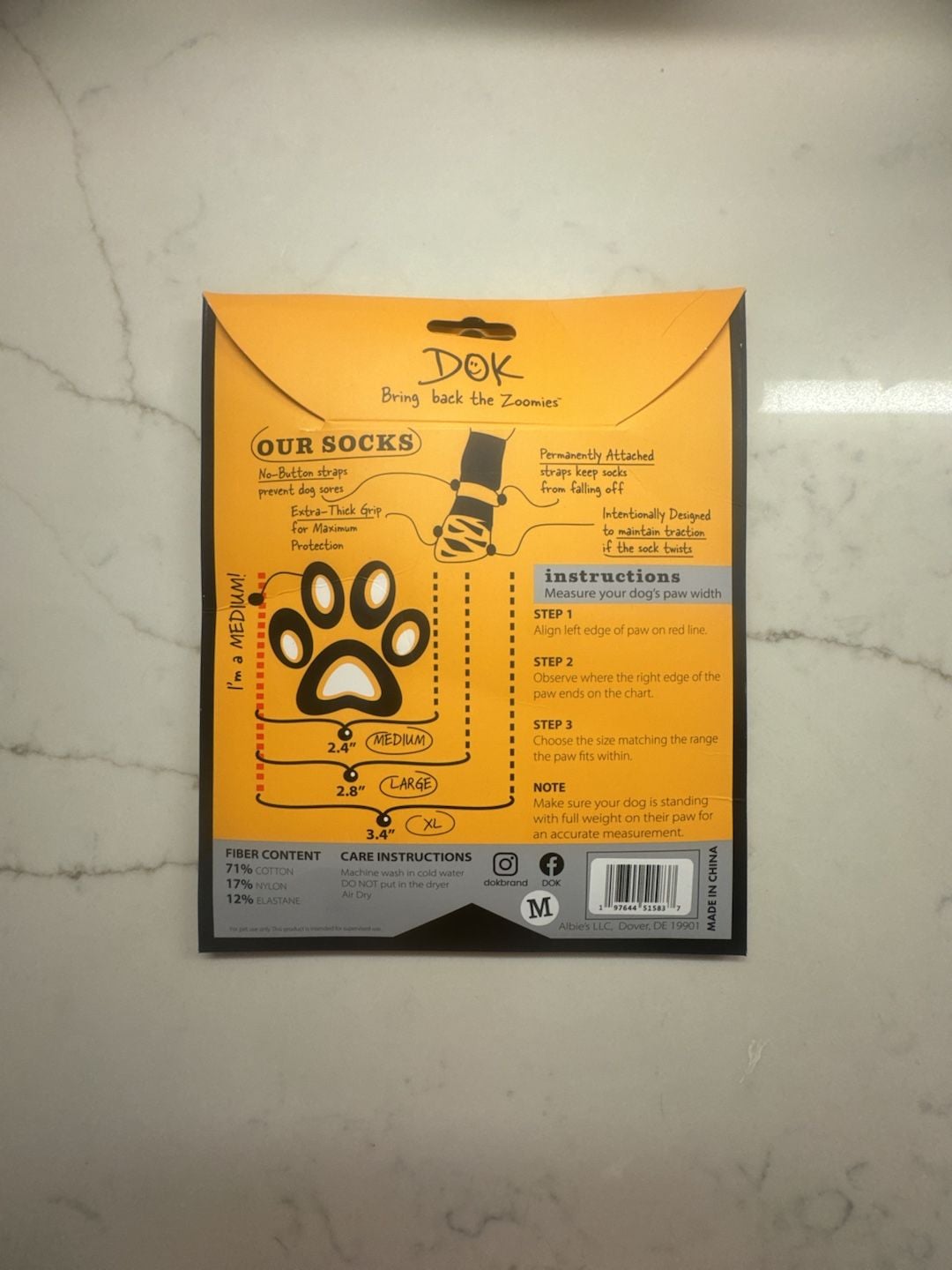DOK TigerToes Premium Grip Socks Size Medium for Dogs 4 Pack 2