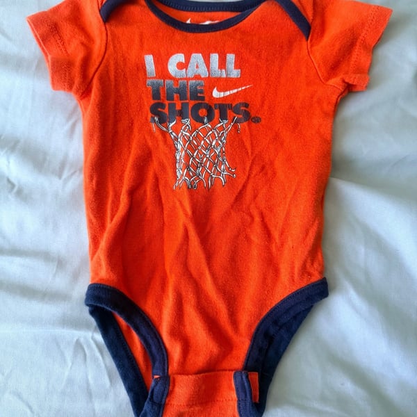 Nike I Call The Shots Orange Baby One Piece 3/6M