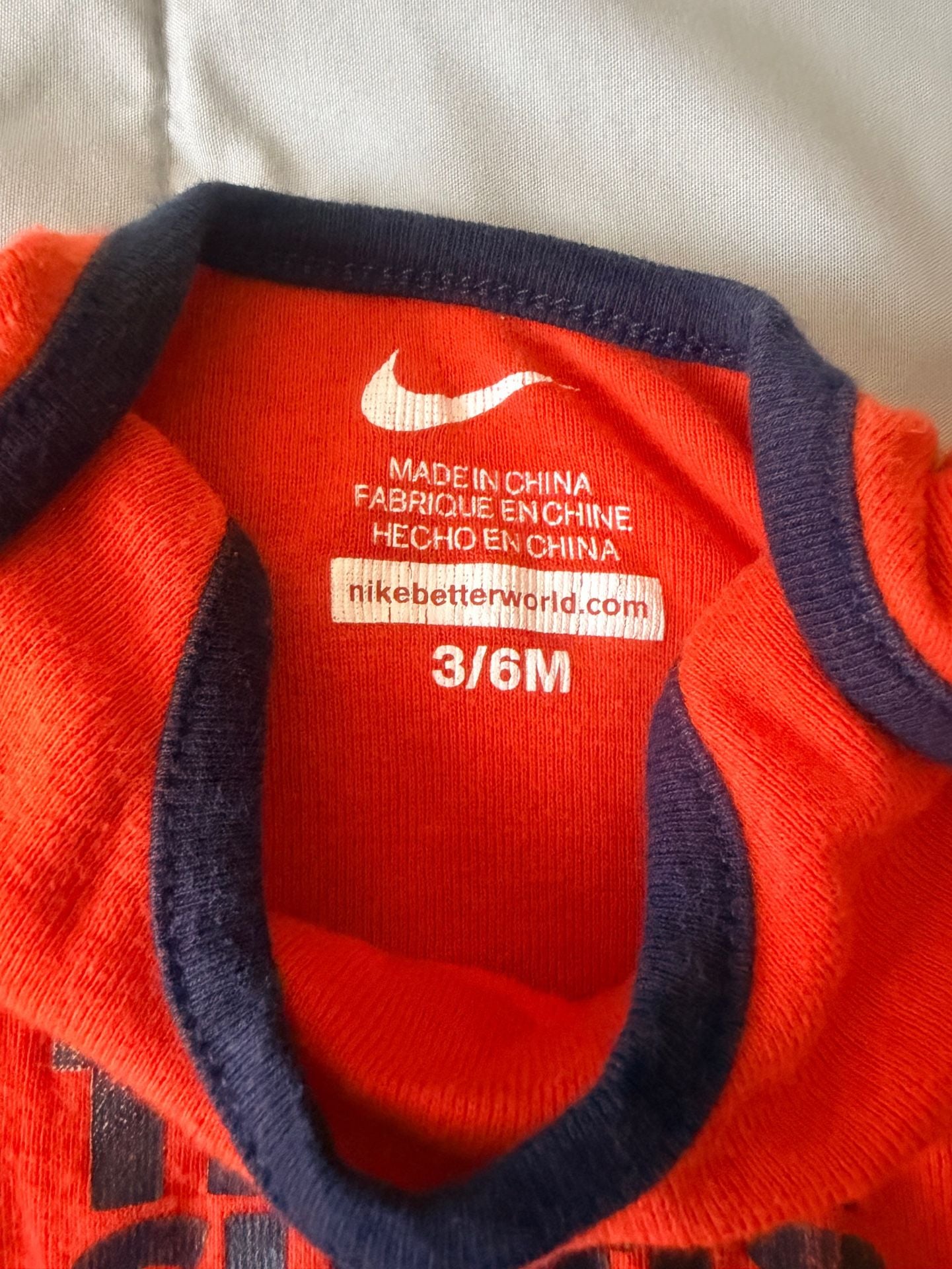 Nike I Call The Shots Orange Baby One Piece 3/6M 2