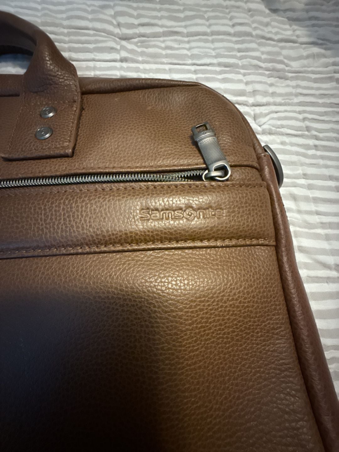 Samsonite Leather Briefcase, Laptop Compatible, Cognac (126038-1221) 4