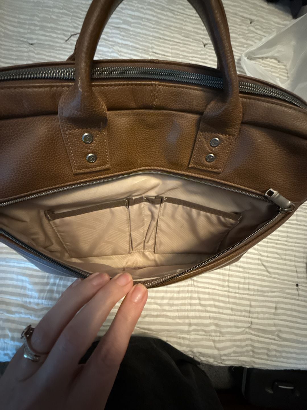 Samsonite Leather Briefcase, Laptop Compatible, Cognac (126038-1221) 5