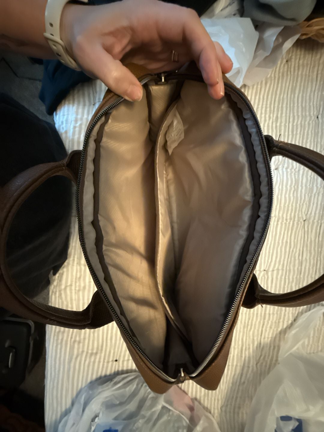 Samsonite Leather Briefcase, Laptop Compatible, Cognac (126038-1221) 6