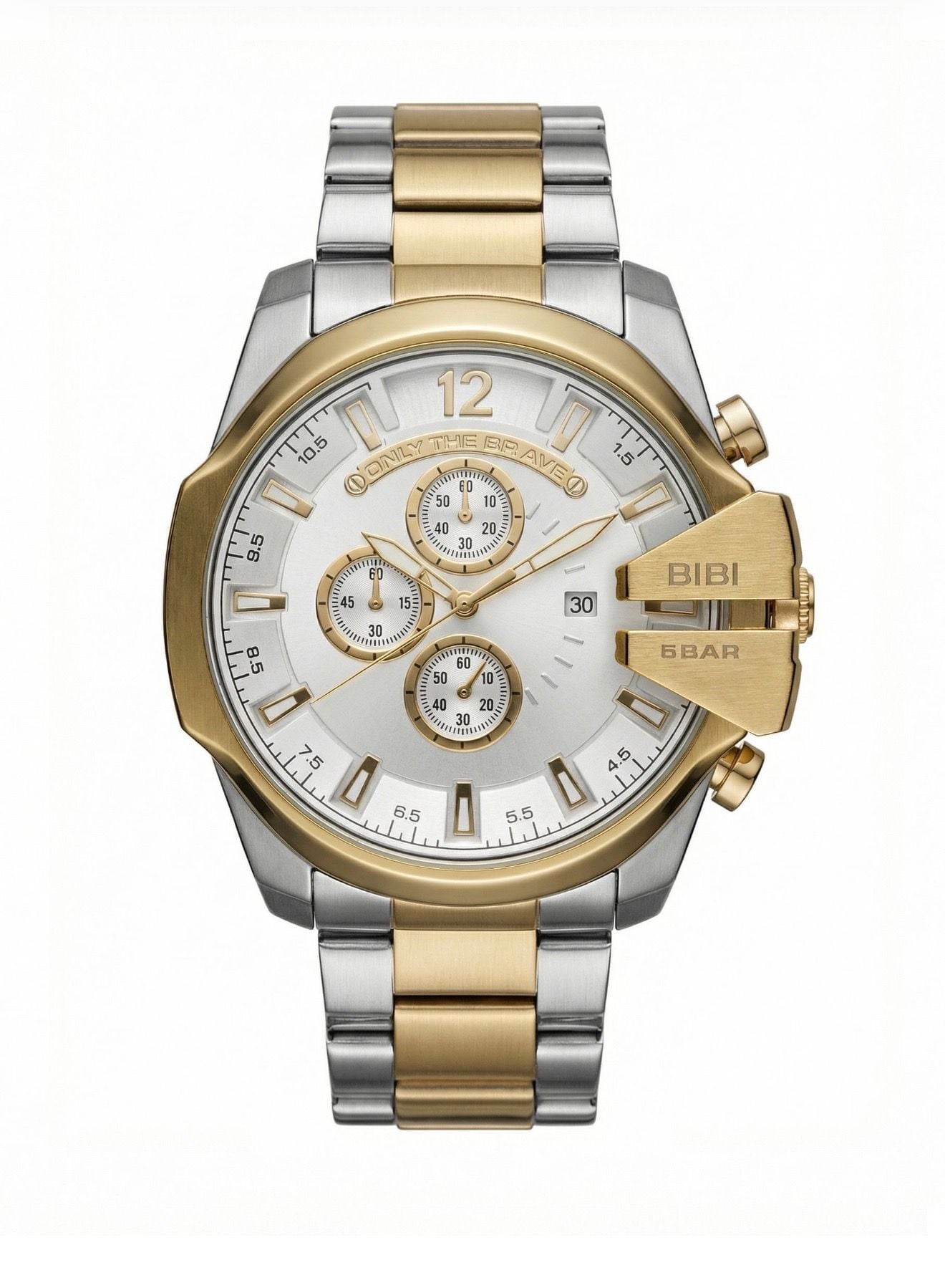 BIBI Luxury Watch Two-Tone Gold and Silver Chronograph 3