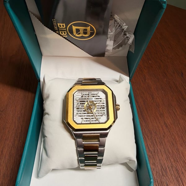 BIBI Luxury Watch Two-Tone Gold and Silver Skeleton Dial